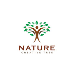 Tree Man Creative Logo Design Template