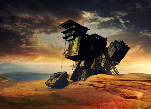 Climate change disaster, conceptual illustration