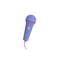 Dynamic stage microphone icon isolated 3d render illustration