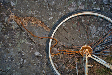 Rusty bicycle salvaged from the water