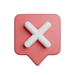 Obraz premium Decision Checklist Reject 3D Rendering Illustration