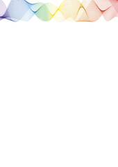 Obraz premium 白い背景にレインボーカラーの波形を描く線 - DX･多様性･lgbtq+のイメージ素材 