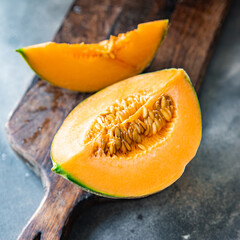 melon fruit charentais charente sweet dessert fresh meal food snack on the table copy space food background 