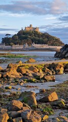 Marazion island and castle, Cornwall