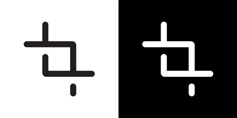 Obraz premium Crop tool icon vector in clipart style. Cropping sign symbol