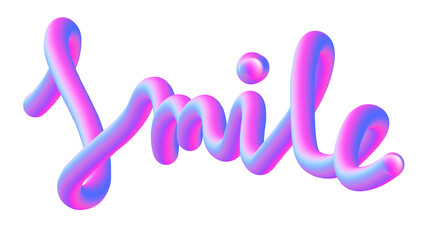 Fototapeta premium Liquid or Fluid Gradient colorful lettering Smile 