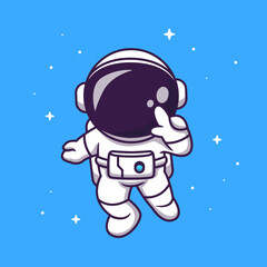 Cute Astronaut Flying In Space Cartoon Vector Icon 
Illustration. Science Technology Icon Concept Isolated 
Premium Vector. Flat Cartoon Style