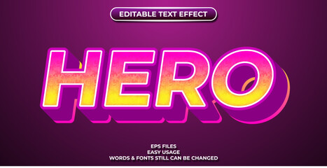 editable text effect hero