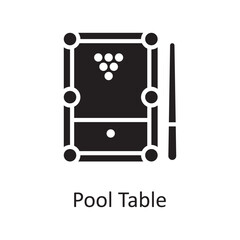 Pool Table vector solid Icon Design illustration. Sports And Awards Symbol on White background EPS 10 File