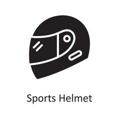 Sports Helmet vector solid Icon Design illustration. Sports And Awards Symbol on White background EPS 10 File