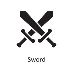 Sword vector solid Icon Design illustration. Sports And Awards Symbol on White background EPS 10 File