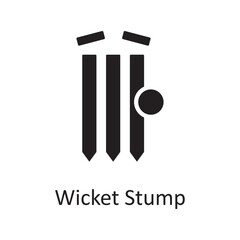 Wicket Stump vector solid Icon Design illustration. Sports And Awards Symbol on White background EPS 10 File