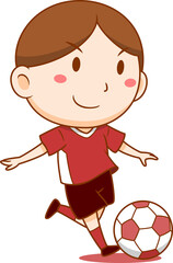 Cartoon cute soccer player.