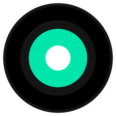 Teal green vinyl record transparent PNG