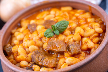 Turkish foods; dried bean (kuru fasulye)