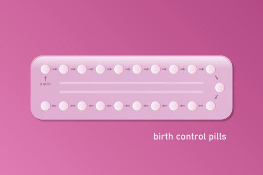 Birth Control Pills Info Graphic Isolated On White