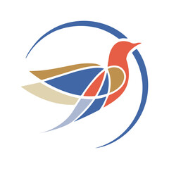 Colorful Vector Drawn Bird Logo Design