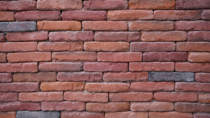 Texture of old red brick wall. Background of empty brick wall basement