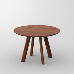 A nice image of a round table isolated in a gray background