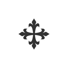 Maltese cross icon isolated on white background. Vector illustration - obrazy, fototapety, plakaty