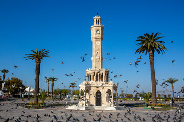 Izmir historical old clock tower