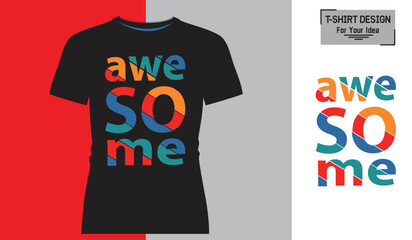 Trendy apparel black and white fashionable with typography T_shirt 