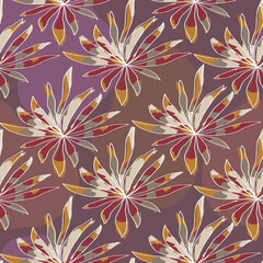 Hand drawn geometric white line, seamless modern abstract red, yellow pattern. Scribble for paper, fabric textile, bedroom.