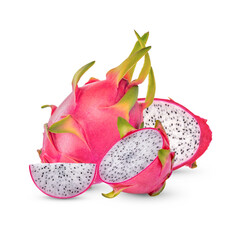 Dragon fruits isolated on transparent background (.PNG)