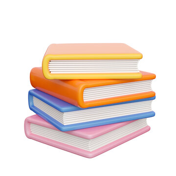 3d books stack. Education, learning, studying and information concept. Realistic 3d high quality render. Isolated