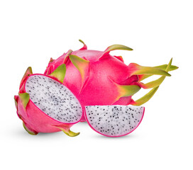 Dragon fruits isolated on transparent background (.PNG)