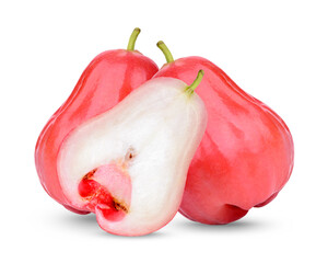 Fresh rose apple isolated on transparent background (.PNG)