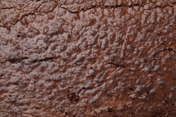 Closeup of delicious chocolate brownie as background, top view