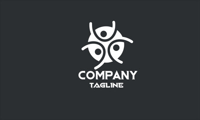 minimal people community logo template