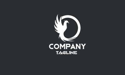 minimal phoenix bird logo template