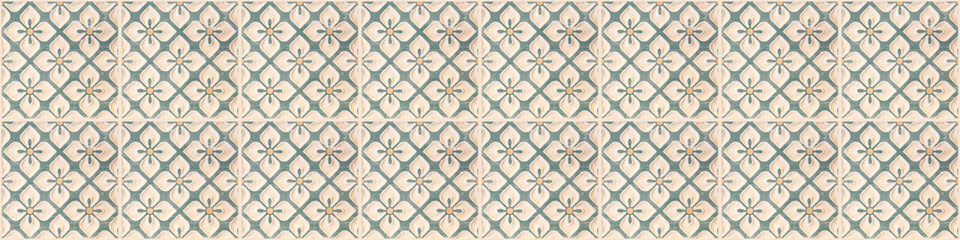 Old beige green seamless flowers flower vintage geometric shabby mosaic ornate patchwork porcelain...