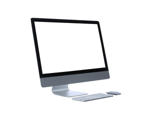 Modern computer monitor with blank screen isolated on white