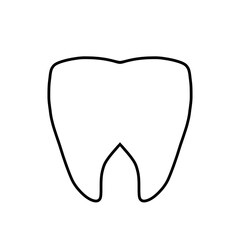 Illustration of a tooth in a cartoon style. Schematic representation of a tooth for dentistry.