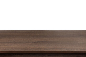 Empty wooden surface isolated on white. Mockup for design