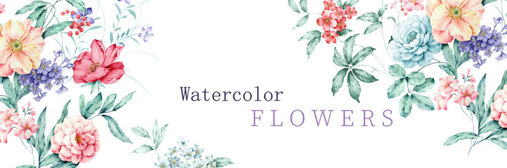 watercolor flowers illustration