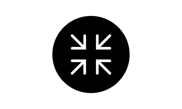 Size icon. reduce vector symbol. Simple zoom arrow sign contraction design element. isolated illustration