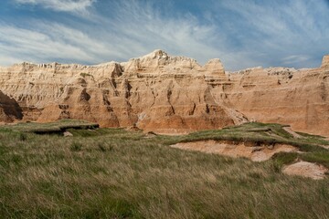 Rock formations in Badlands park of North Dakota. United States.