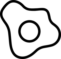 Fried egg linear icon. Breakfast illustration.