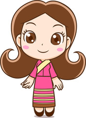 Reception girl in Thai dress.