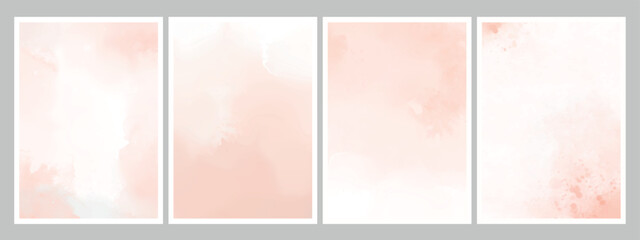 Set of pink vector watercolor backgrounds. Eps 10.   © Xenia S