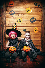 children at halloween party