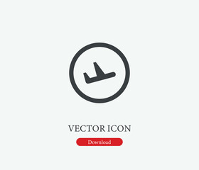 Airplane vector icon. Editable stroke. Symbol in Line Art Style for Design, Presentation, Website or Mobile Apps Elements, Logo.  Airplane symbol illustration. Pixel vector graphics - Vector