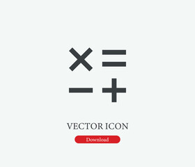 Fototapeta premium Calculator vector icon. Editable stroke. Symbol in Line Art Style for Design, Presentation, Website or Mobile Apps Elements, Logo. Mathematics symbol illustration. Pixel vector graphics - Vector