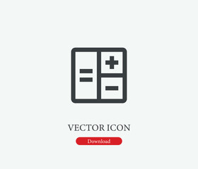 Calculator vector icon. Editable stroke. Symbol in Line Art Style for Design, Presentation, Website or Mobile Apps Elements, Logo.  Mathematics symbol illustration. Pixel vector graphics - Vector