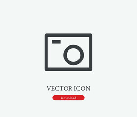 Camera vector icon. Editable stroke. Symbol in Line Art Style for Design, Presentation, Website or Mobile Apps Elements, Logo. Camera symbol illustration. Pixel vector graphics - Vector