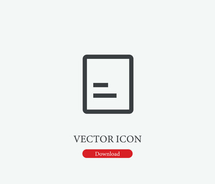 Document vector icon. Editable stroke. Symbol in Line Art Style for Design, Presentation, Website or Mobile Apps Elements, Logo.  Note symbol illustration. Pixel vector graphics - Vector
